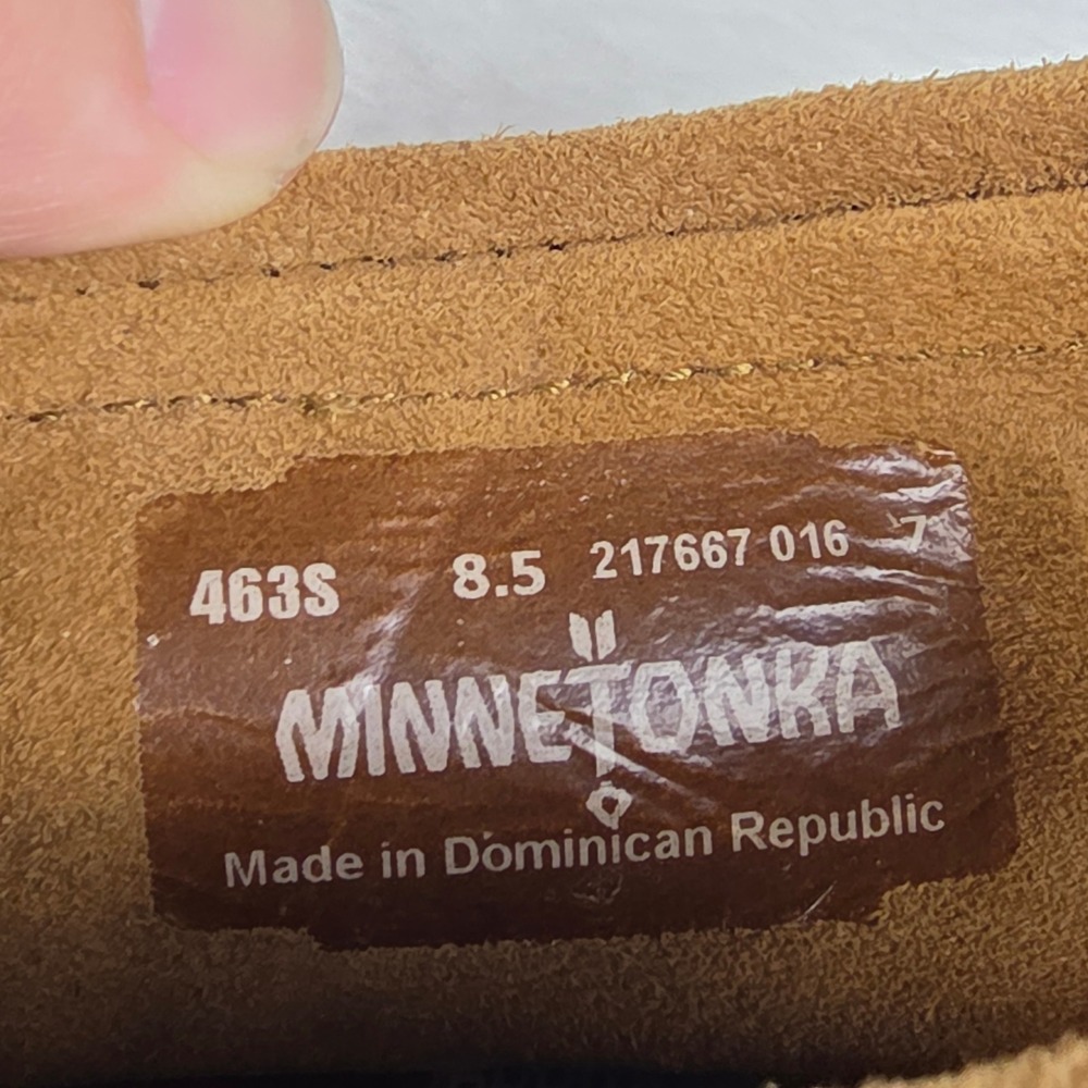 Minnetonka Back Zip Fringe Bootie Womens 8.5 Brown Good Suede Beaded 463S - Picture 4 of 6